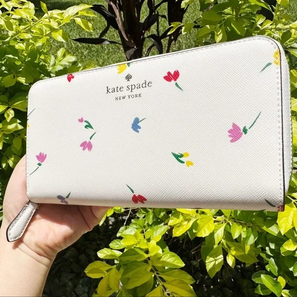 Kate Spade Dana Large Continental Wallet Cream Multi Shoreside Toss Floral - Picture 2 of 4